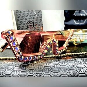 👑Philipp Plein LUX SPP031S  9NFX Crystal 🏆‼️Gorgeous 🏆🎯